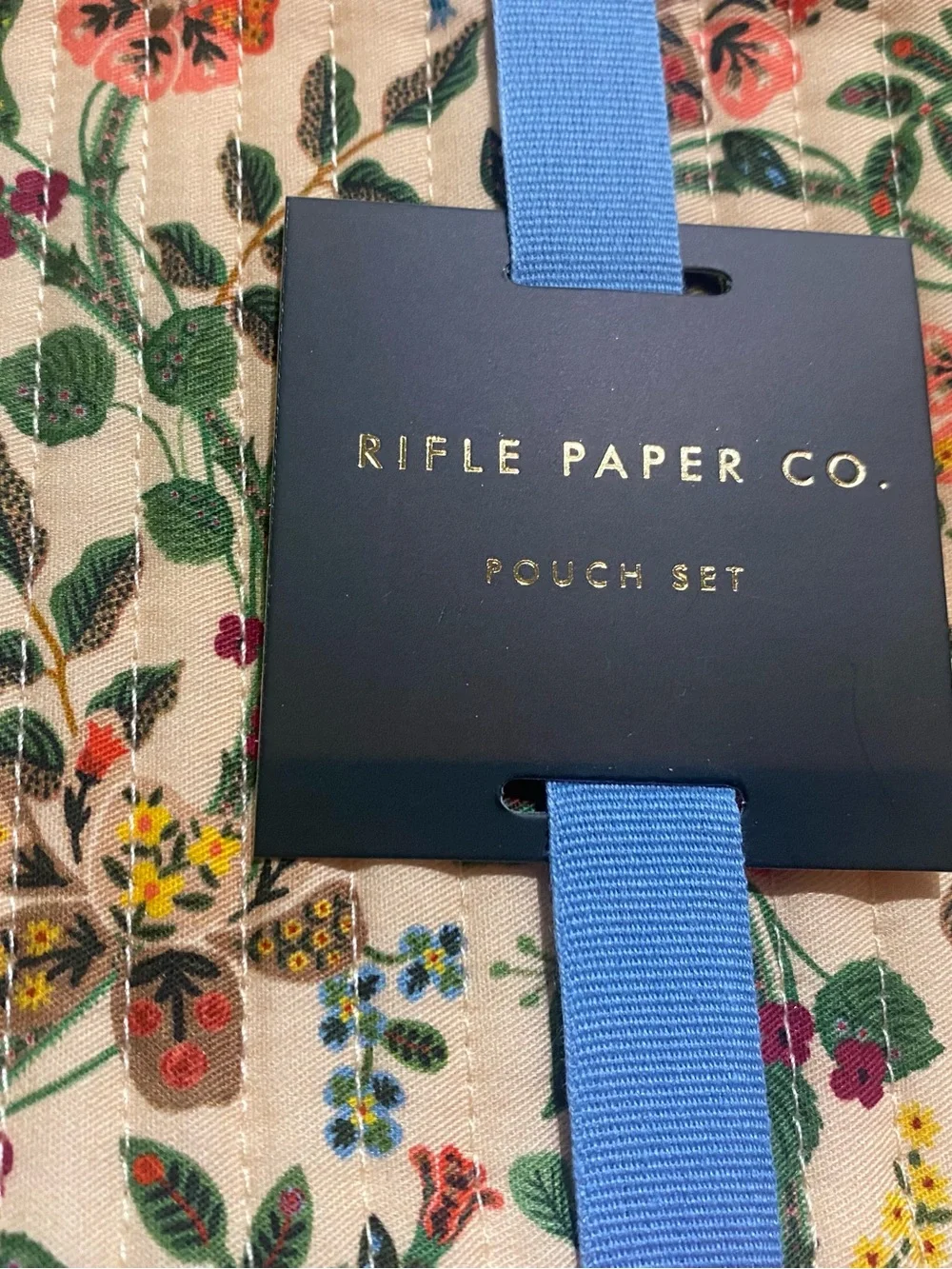 Rifle Paper Co. Cream Floral Quilted Pouch Set